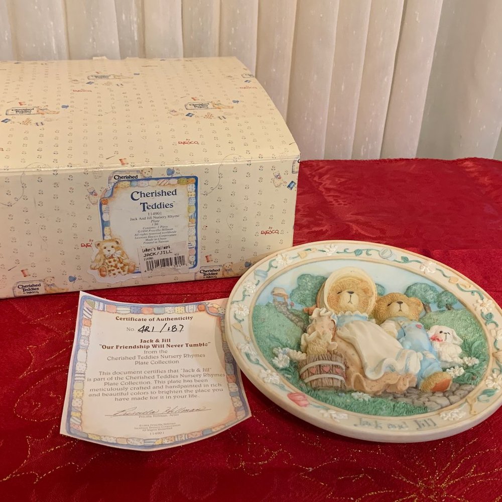 Cherished Teddies - Jack and Jill - Nursery Rhyme - Hanging Plate
